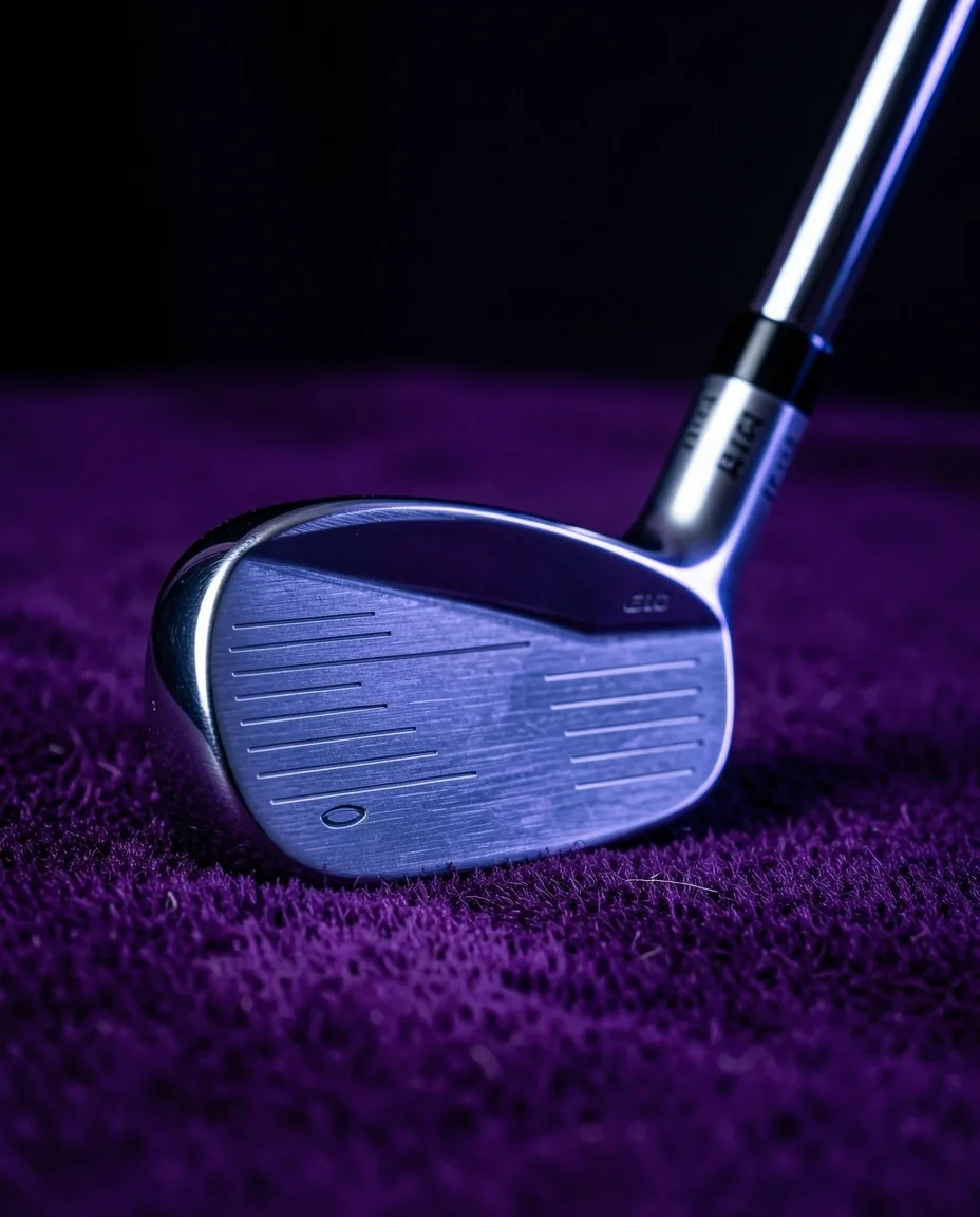 Główka kija golfowego na ciemnym materiale
