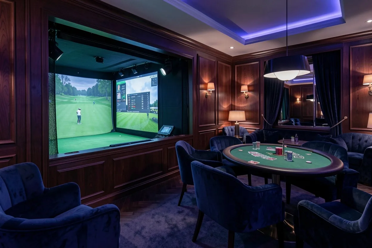 Wnętrze Poker Lounge w studiu Riandil Warszawa