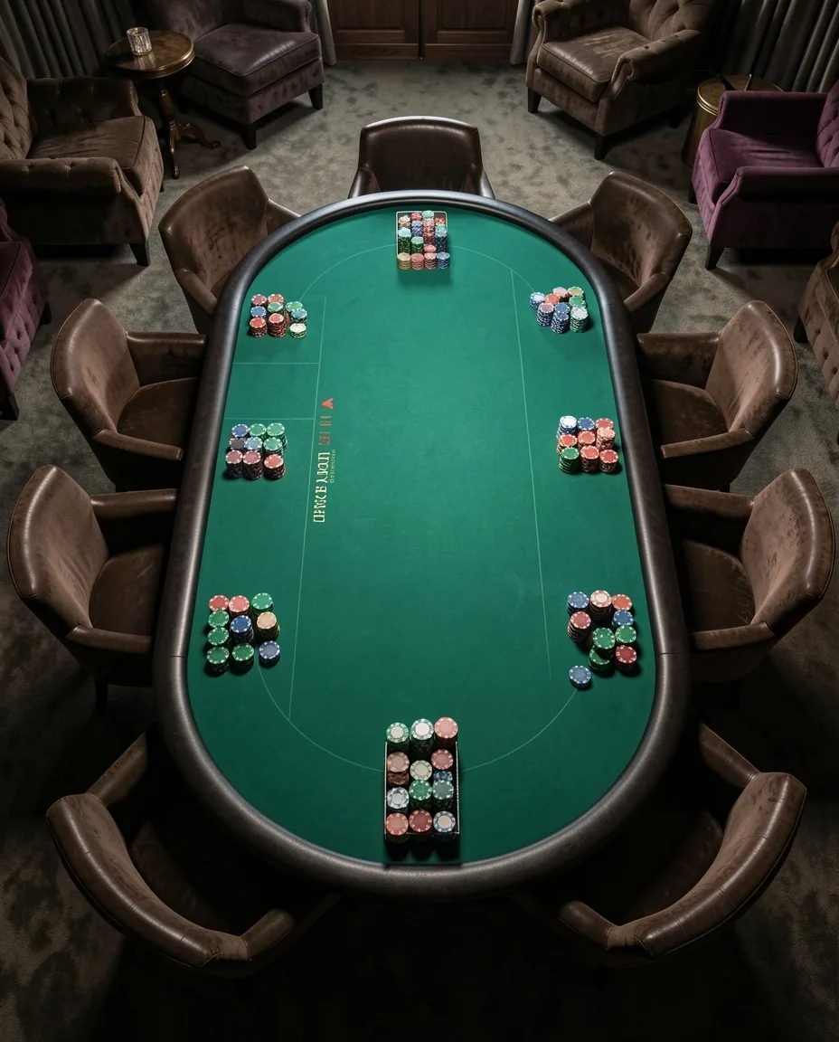 Stół pokerowy z góry