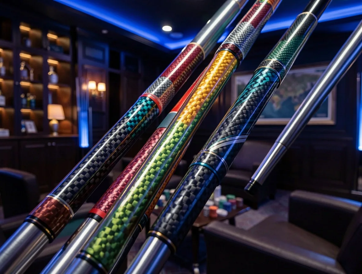 Kolekcja shaftów golfowych w studiu Riandil